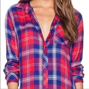 Evereve Allison Joy Plaid Flannel Top